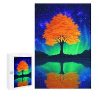 Galactic Reflection Tree Art Print Puzzle 1000 Teile Schwer Puzzle Spielzeug Lernspiel Impossible Herausforderungsspielzeug Für Erwachsene Kinder 1000 PCS
