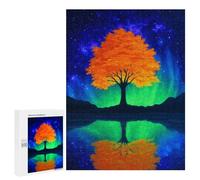 Galactic Reflection Tree Art Print Puzzle 1000 Teile Schwer Puzzle Spielzeug Lernspiel Impossible Herausforderungsspielzeug Für Erwachsene Kinder 500 PCS