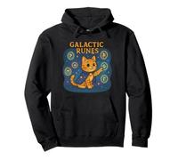 Galactic Runes Cosmic Mystic Cat Pullover Hoodie