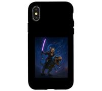 Galactic Samurai Cat on T Rex Case for iPhone X/XS