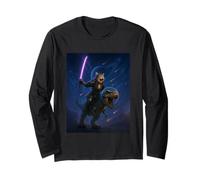 Galactic Samurai Cat on T Rex Long Sleeve T-Shirt