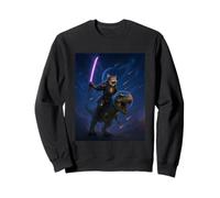 Galactic Samurai Cat on T Rex Sweatshirt