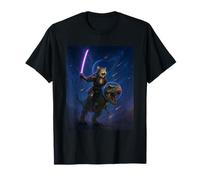 Galactic Samurai Cat on T Rex T-Shirt