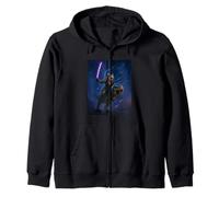 Galactic Samurai Cat on T Rex Zip Hoodie
