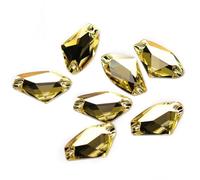 Galactic Sew On Crystal Flat Back Rhinestone Applique Strass Sewing Glass Stones for Craft Light Topaz 16x27mm 24Pcs