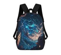 Galactic Sky Over Cityscape Backpack, 3D Printed School Bag, School Lunch Bag, Travel Backpack, Friends Backpack, School Backpack for Girls And Boys 17inch