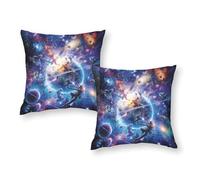 Galactic Superheroes Cosmic Adventure Superking Pillow Cases Silky Soft Throw Pillows Office 18"x18"