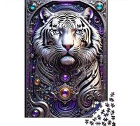 Galactic Tiger Chronicles 1000-Piece Puzzle for Adults, 38x26cm/1000pcs, to Return to Whenever Time Permits; Clean White Card Pieces for Sorting