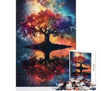 Galactic Tree Reflection Teenagers Puzzles 1000 Piece Jigsaws Great Gifts for Games Birthday Present Educational Toy for Ages 14 And over size 50x75cm