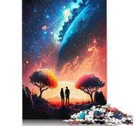 Galactic Twilight Couple Adult Puzzles 1500 Pieces Family Challenging Games Brain Puzzles for Kids Age 12 Years Up 1500pcs (85x57cm)