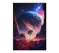 Galactic Twilight Valley Decorative Jigsaw Puzzle for Adults, 300 PCS