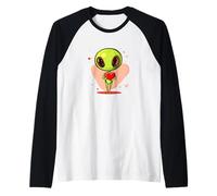 Galactic Valentine's Alien for an Interstellar Romance Raglan Baseball Tee