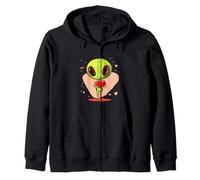 Galactic Valentine's Alien for an Interstellar Romance Zip Hoodie