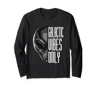 Galactic Vibes Only Funny Alien Pun Sci-Fi Long Sleeve T-Shirt
