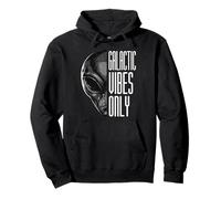 Galactic Vibes Only Funny Alien Pun Sci-Fi Pullover Hoodie