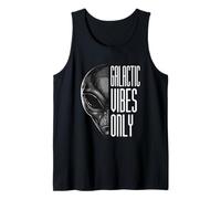 Galactic Vibes Only Funny Alien Pun Sci-Fi Tank Top