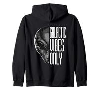Galactic Vibes Only Funny Alien Pun Sci-Fi Zip Hoodie