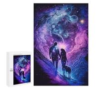 Galactic Walk with Your Furry Friend: Relaxing Home Activity, 1000 PCS Displayable Picture Puzzle, with A Decorative Finished Picture