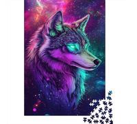 Galactic Wolf Glow -3 1000-Piece Puzzle for Adults, 70x50cm/1000pcs; White Cardboard for Steady Handling; for Progress Whenever Time Allows