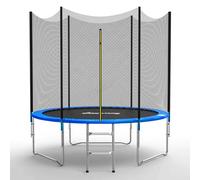 GALACTICA 6FT 8FT 10FT 12FT 14FT Round Trampoline Set Outdoor Garden Safety Net Enclosure Spring Jump Mat Padding Ladder Blue