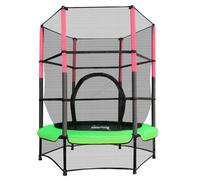 GALACTICA Children's Mini Trampoline With Safety Net - 4.5FT Kids Rebounder Green