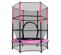 GALACTICA NEW Mini Trampoline | 4.5FT 55" with Safety Net Enclosure | Indoor Outdoor Children’s Activity Junior Trampoline - Pink