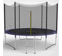 GALACTICA 6FT 8FT 10FT 12FT 14FT Round Trampoline Set Outdoor Garden Safety Net Enclosure Spring Jump Mat Padding Ladder Blue