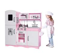 GALACTICA Wooden Pretend Play Kitchen Set for Kids - Includes Cooking Utensils & Toys for Boys & Girls - Fun Role Play Game, Gift Idea for Toddlers & Children, Pink (WW-PK-04)