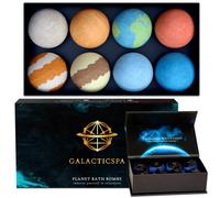 Galacticspa Planet Themed Bath Bombs / 8 x 60g Handmade Luxury Bubble Bath Fizzer Set/Non-Staining, Vegan, Cruelty-Free/Spa Gift for Men, Women and