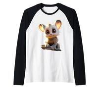 Galago Bush Baby Galagos Nagapies Monkey Ape Cute Galago Raglan Baseball Tee