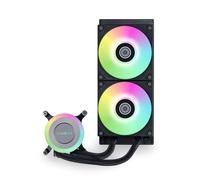 Galahad II Lite 240mm RGB Fans - Customizable Lighting Effects and ARGB Pump Block, Low Noise, Hydraulic Bearing Design, Switchable Pump Lid - 28mm PBT Fan for LGA 1700 /AM5 / AM4 (GA2L24RB)