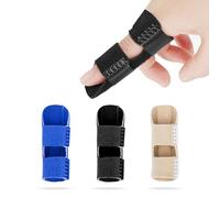 GALAMAX 3 Pcs Finger Splints, Adjustable Trigger Finger Splint Breathable Finger Straightener for Bent Fingers Mallet Finger Splint for Broken Pinky Little Middle Thumb Finger