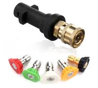 GALAMAX Pressure Washer Adapter with 5 Power Nozzle Tips 1/4'' Quick Connect Female Fitting Compatible with Karcher K2 K3 K4 K5 K6 K7 Multiple Degree Pressure Washer Adapters