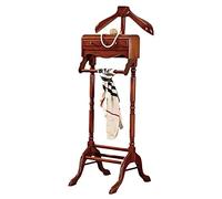 Galan De Noche Wooden Valet Stand with Shoe Rack Drawer & HangerStylish Bedroom Clothes Organizer & Coat Rack for Space Saving & Efficient Storage Solutions