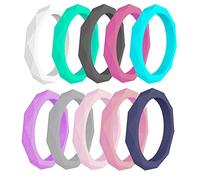 GALANI Silicone Rings for Women Thin and Stackable Wedding Rings Hypoallergenic Silicone Finger Ring Size O