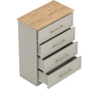 Galano Cleverton 4-Drawer Chest - Storage Cabinet & Closet Organizer for Bedroom, Hallway & Entryway (Light Grey/Oak)