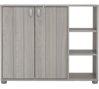 Galano Hansel 12 Pairs Cabinet - 2 Door Storage Unit, Modern Organizer for Hallway - Warm Grey Oak