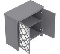 Galano Iris 2 Door Sideboard - Storage Cabinet for Living Room & Kitchen - Space Saving Side Unit with Arylic Mirror Doors, Modern Side Board Organizer - Grey