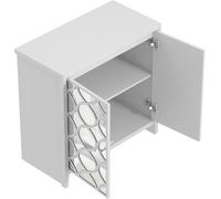 Galano Iris 2 Door Sideboard - Storage Cabinet for Living Room & Kitchen - Space Saving Side Unit with Arylic Mirror Doors, Modern Side Board Organizer - White