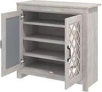 Galano Millicent 12 Pairs Shoe Cabinet - 2 Door Modern Storage Cabinet - Standing Organiser for Home - Office - 34D x 78.6W x 76.8H centimetres - Dusty Grey Oak