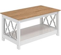 Galano Nova Coffee Table - Modern Distressed Oak Finish - Storage Cabinet for Entryway - Foyer - Living Room - Bedroom - Space Saving (White/Oak)