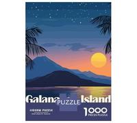 Galapagos Island, Ecuador at Sunset Travel Puzzle 1000 Pieces, Romantic City Break Scene, Interlocking Paper Pieces, Family Night Game for Home Décor Fans, 38x26cm/1000pcs