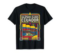 Galápagos Islands Ecuador Flag Coastal Wildlife Vintage Art T-Shirt