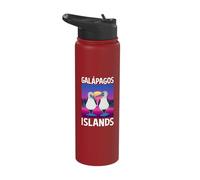 Galapagos Islands Vaporwave Blue-Footed Booby Bird Stainless Steel Insulated Water Bottle