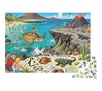 Galapagos Islands Wildlife Whirlwind Wooden Jigsaw Puzzle Waterproof 1000 Piece Puzzles for Adults Gifts Fun Challenging Games
