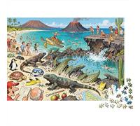 Galapagos Islands Wildlife Whirlwind Wooden Jigsaw Puzzle Waterproof 1000 Piece Puzzles for Adults Impossible Challenging Games