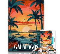 Galapagos Sunset Bliss Jigsaw Puzzles for Teenagers 1000 Piece Puzzle,family Fun Games Is Ideal As A Gift for The Whole Family 38x26cm