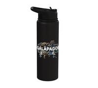 Galapagos Wildlife Tortoise Iguana Booby Volcano Stainless Steel Insulated Water Bottle