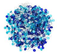 Galashield Flat Glass Marbles for Vases Blue Mix Glass Gems Beads Pebbles Vase Filler (5 LBS, Approx. 540 PCS)
