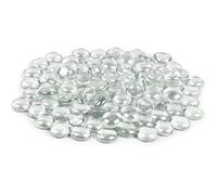 Galashield Glass Flat Clear Marbles Glass Pebbles Gems for Vase Fillers Stones Rocks (5 lbs Bag / 500-600 Stones)